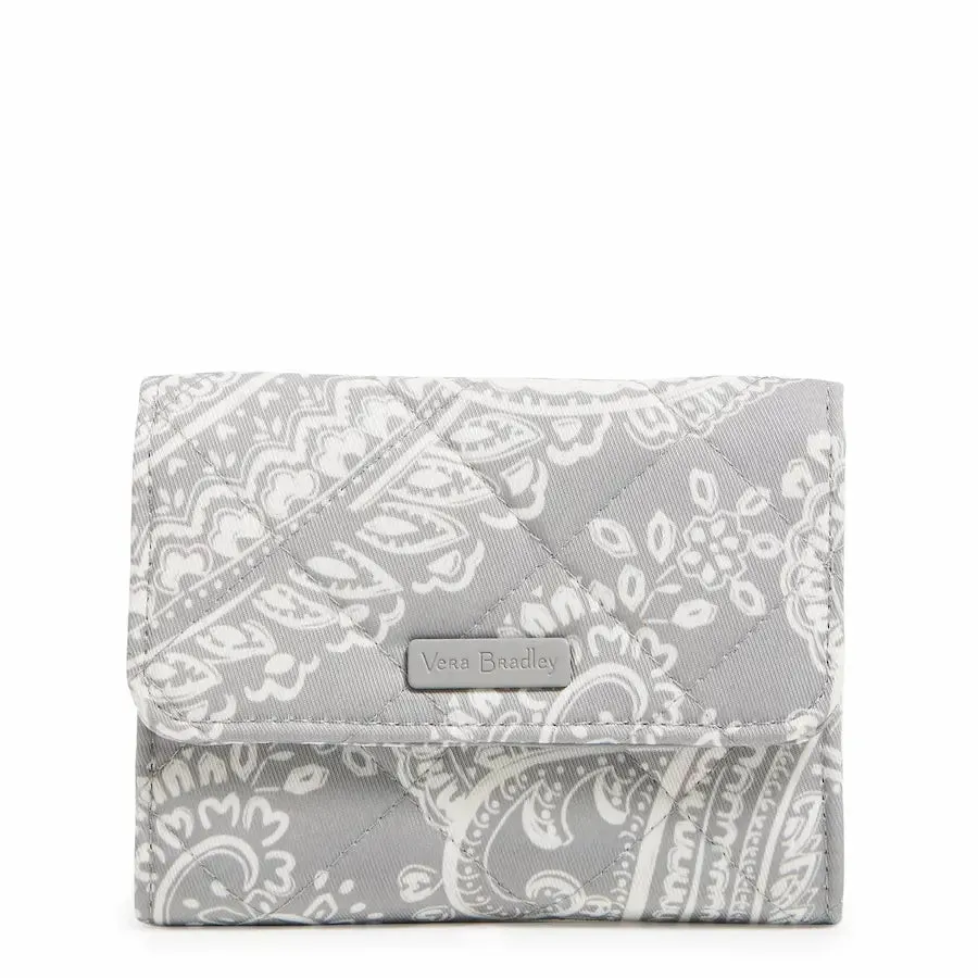 RFID Riley Compact Wallet - Cloud Gray Paisley