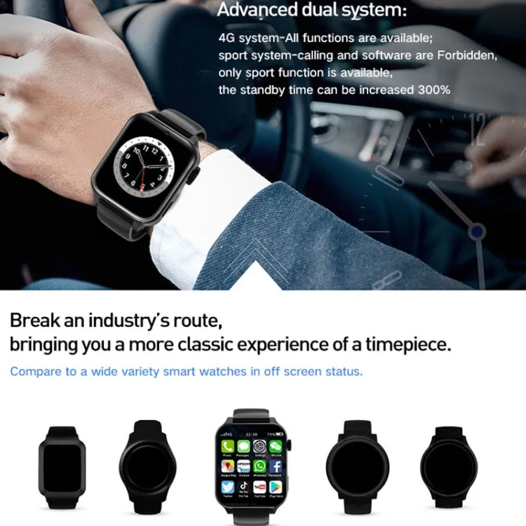 Rogbid Brave 3 1.99 inch TFT Screen Android 10 LTE 4G Smart Watch, Support Face Recognition