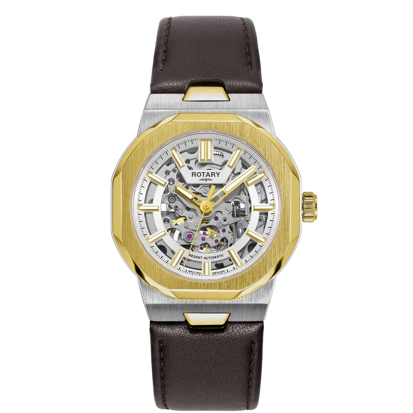 Rotary Skeleton Men's Gold Watch GS05496/06