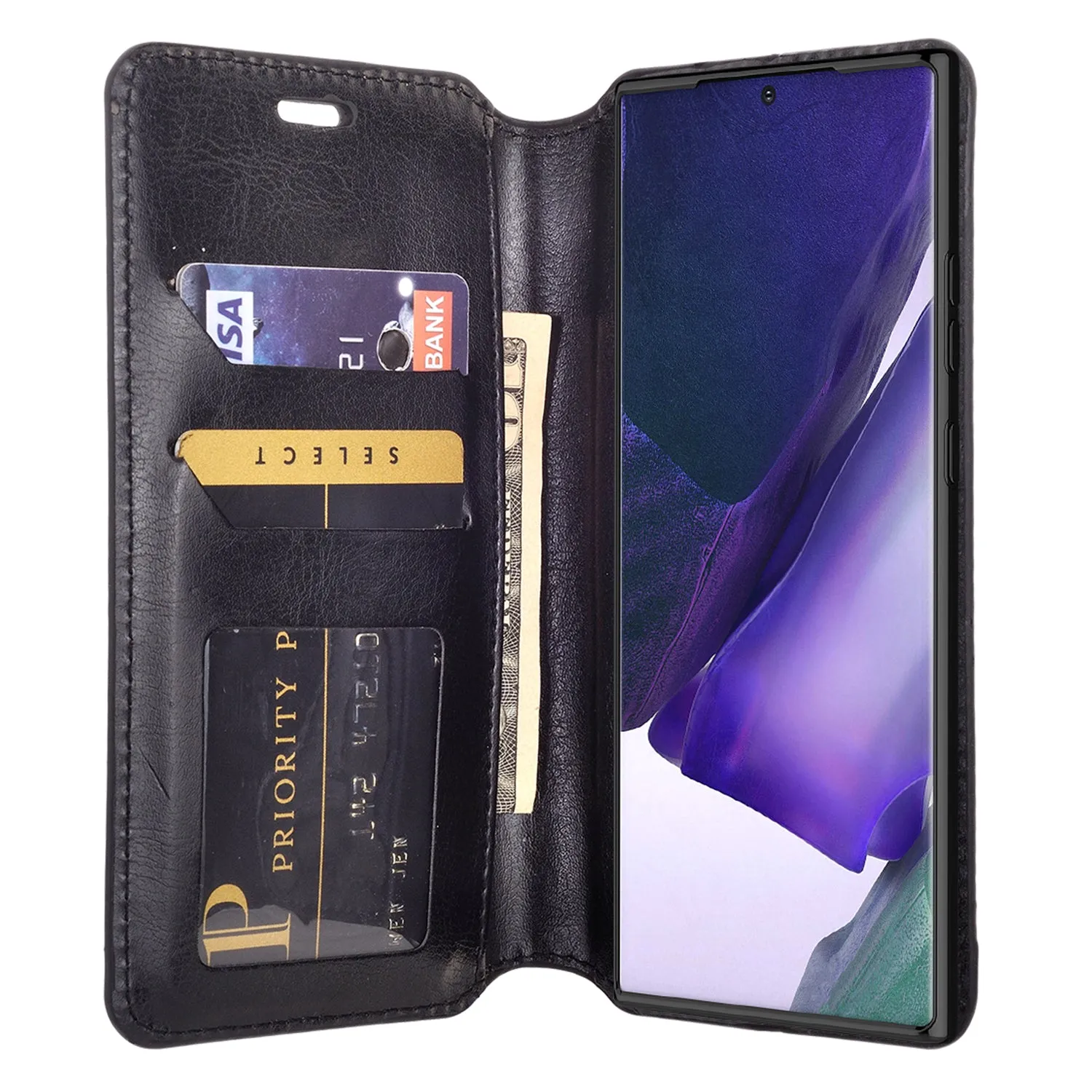 Samsung Galaxy Note 20 Ultra Case, Galaxy Note 20 Ultra Wallet Case, Pu Leather Wallet Case [Kickstand] with ID & Credit Card Slots for Galaxy Note 20 Ultra  - Black