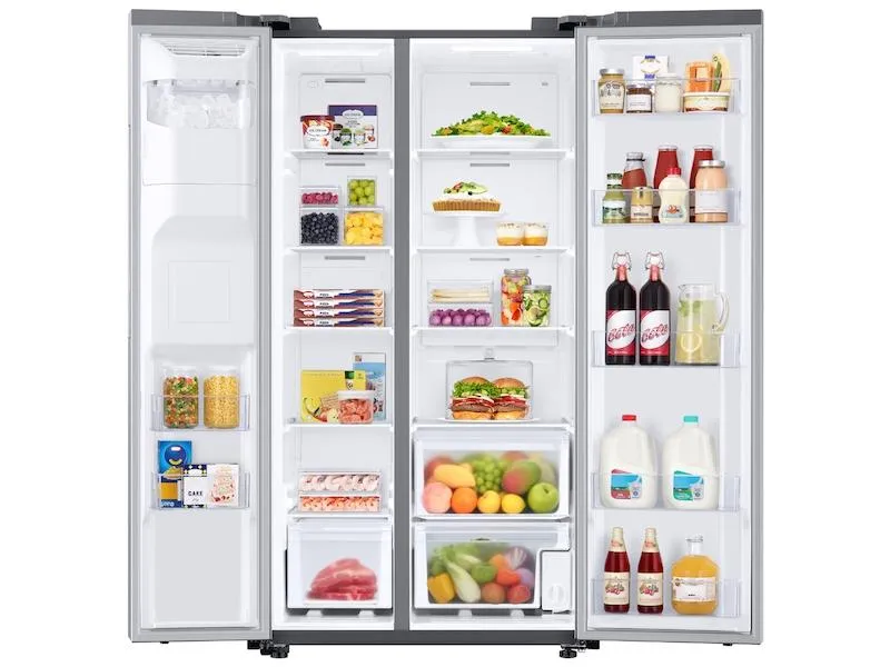 Samsung RS27T5201SR 27.4 cu. ft. Smart Side-by-Side Refrigerator with Large Capacity in Stainless Steel