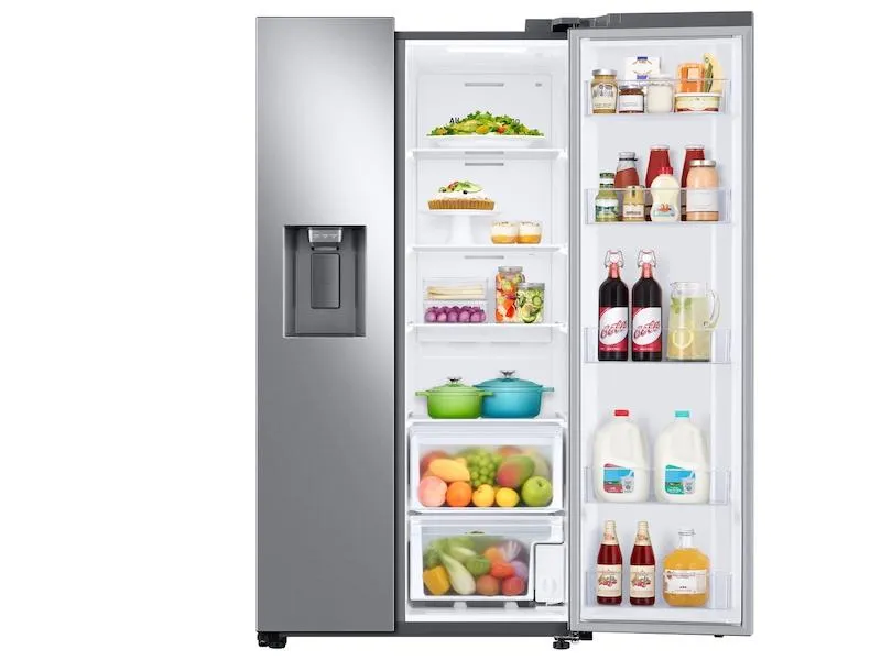 Samsung RS27T5201SR 27.4 cu. ft. Smart Side-by-Side Refrigerator with Large Capacity in Stainless Steel