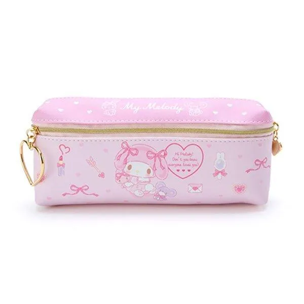 SANRIO Double Leather Pencil Case Melody KIKI & LALA Little twin stars Cinnamoroll Metal Zipper