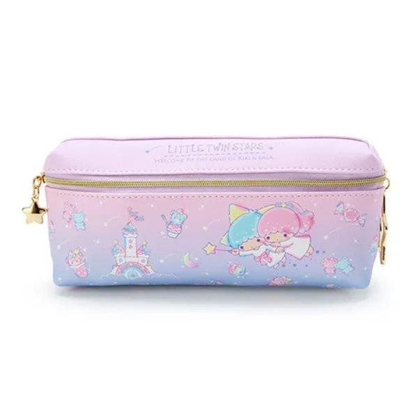 SANRIO Double Leather Pencil Case Melody KIKI & LALA Little twin stars Cinnamoroll Metal Zipper