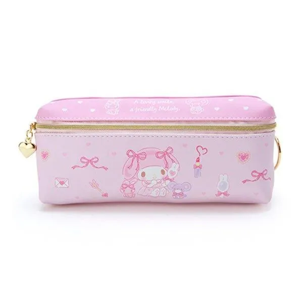 SANRIO Double Leather Pencil Case Melody KIKI & LALA Little twin stars Cinnamoroll Metal Zipper