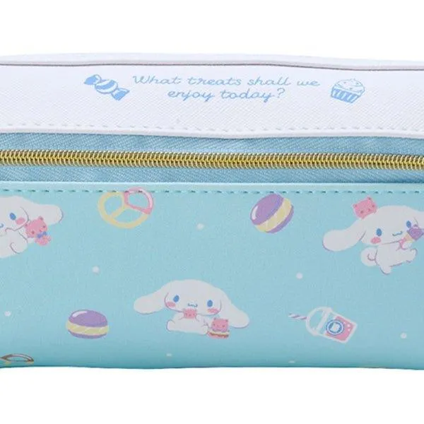 SANRIO Double Leather Pencil Case Melody KIKI & LALA Little twin stars Cinnamoroll Metal Zipper