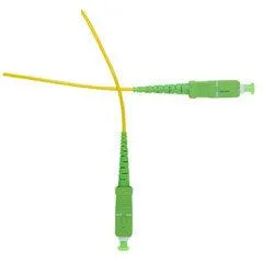 SC/APC Simplex Fiber Optic Patch Cable, OS2 9/125 Singlemode, Yellow Jacket, Green Connector, 5 meter (16.5 foot)