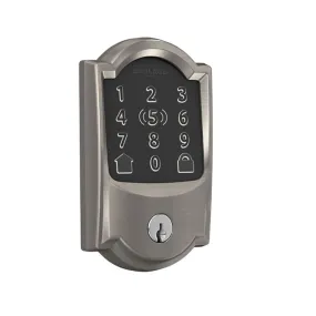 Schlage BE499CAM619 Encode Plus Camelot Trim Deadbolt, Satin Nickel