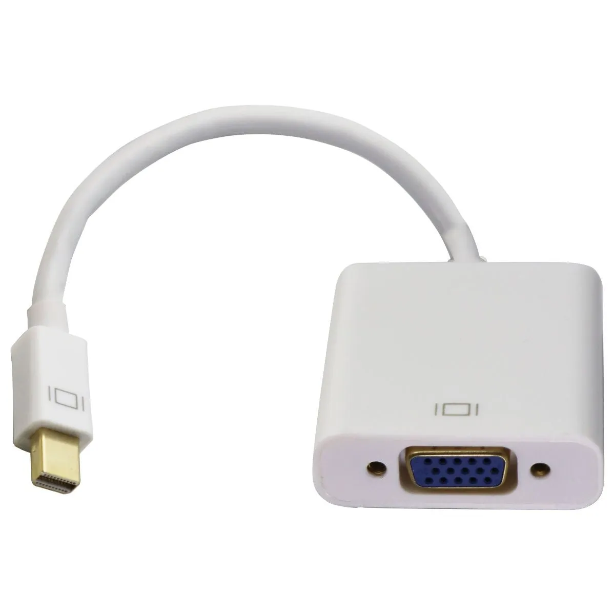 Short style (6-inch) Mini DP DisplayPort to VGA Adapter Cable - White