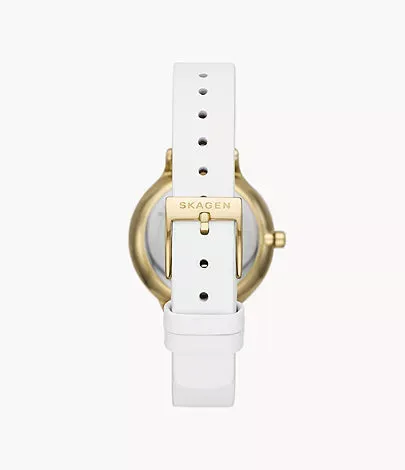 SKW3138 - Skagen Anita Lille Three-Hand White Leather Watch for Ladies