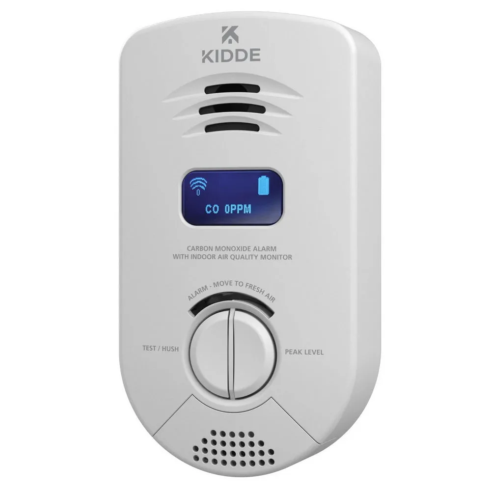 Smart Carbon Monoxide Detector with Indoor Air Quality Monitoring Hardwiredâ€¯10-Year Lithium Backup Battery