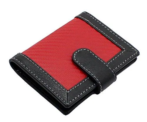 STARHIDE Mens Carbon Fiber with Real Leather Credit Card Holder Case 1185