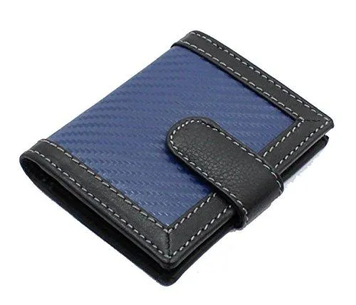 STARHIDE Mens Carbon Fiber with Real Leather Credit Card Holder Case 1185