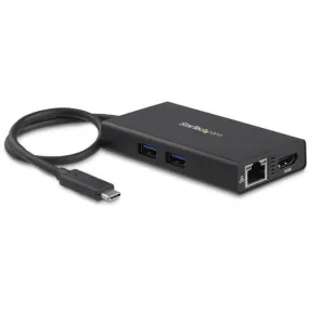 StarTech.com USB C Multiport Adapter for Laptops - Power Delivery - 4K HDMI - GbE - USB 3.0 - for Chromebook, Monitor, Workstation, MacBook - Black - Mac OS X 13.0 Ventura - TAA Compliant