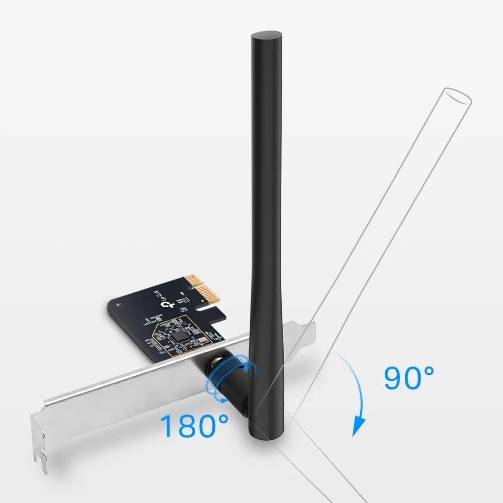 TP-Link Archer T2E AC600 Dual Band Wi-Fi High-Speed Wireless PCIe Adapter with MU-MIMO, WPA3, Low-Latency & High-Gain Antenna for Desktop Computers (Windows Only) | Network Adapters | TP LINK TPLINK