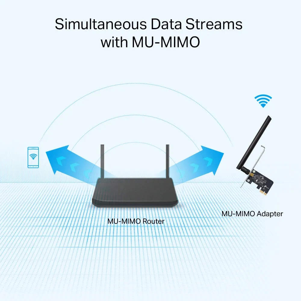 TP-Link Archer T2E AC600 Dual Band Wi-Fi High-Speed Wireless PCIe Adapter with MU-MIMO, WPA3, Low-Latency & High-Gain Antenna for Desktop Computers (Windows Only) | Network Adapters | TP LINK TPLINK