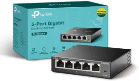 TP-Link TL-SG105S 5-Port Gigabit Ethernet Network Switch, Metal, Fanless, Plug & Play