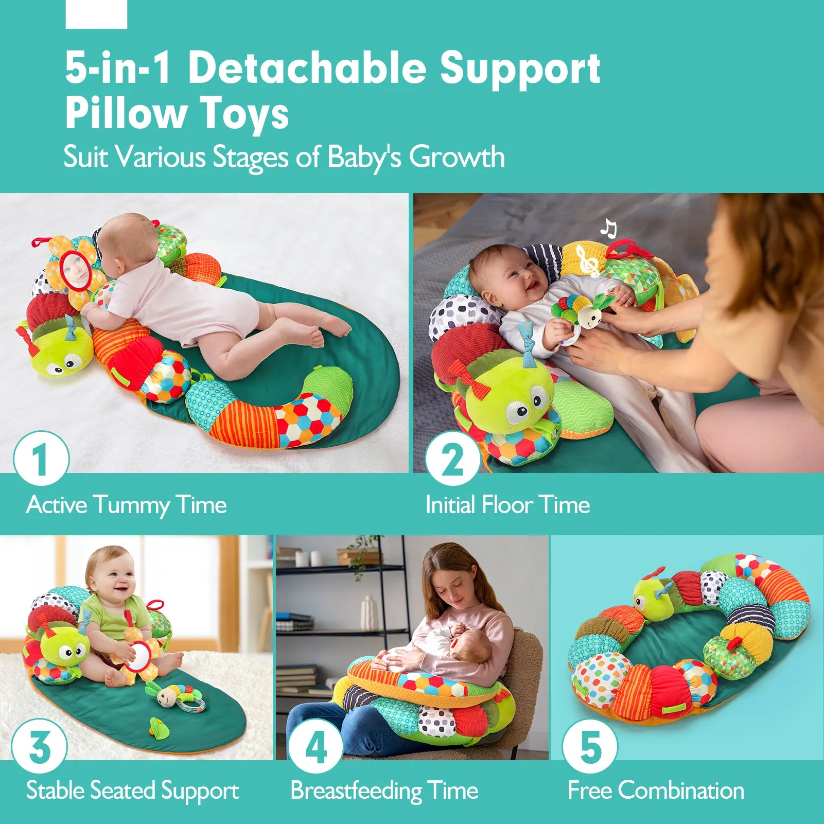 Tummy Time Activity Playmat & Seated Support Toys