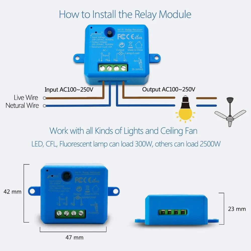 Tuya Smart Life Tiny WiFi Switch Socket Module DIY Smart Light and Socket Google Home Echo Alexa Voice Control Remote Control