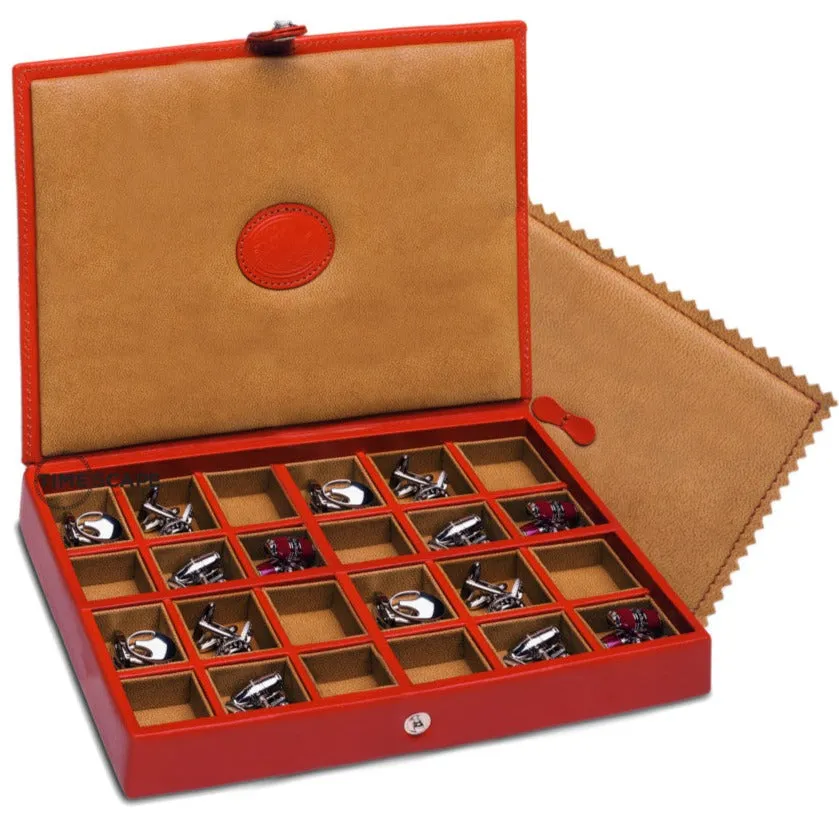 UNDERWOOD (LONDON) - 24-Unit Leather Cufflink Box | UN221/TAN