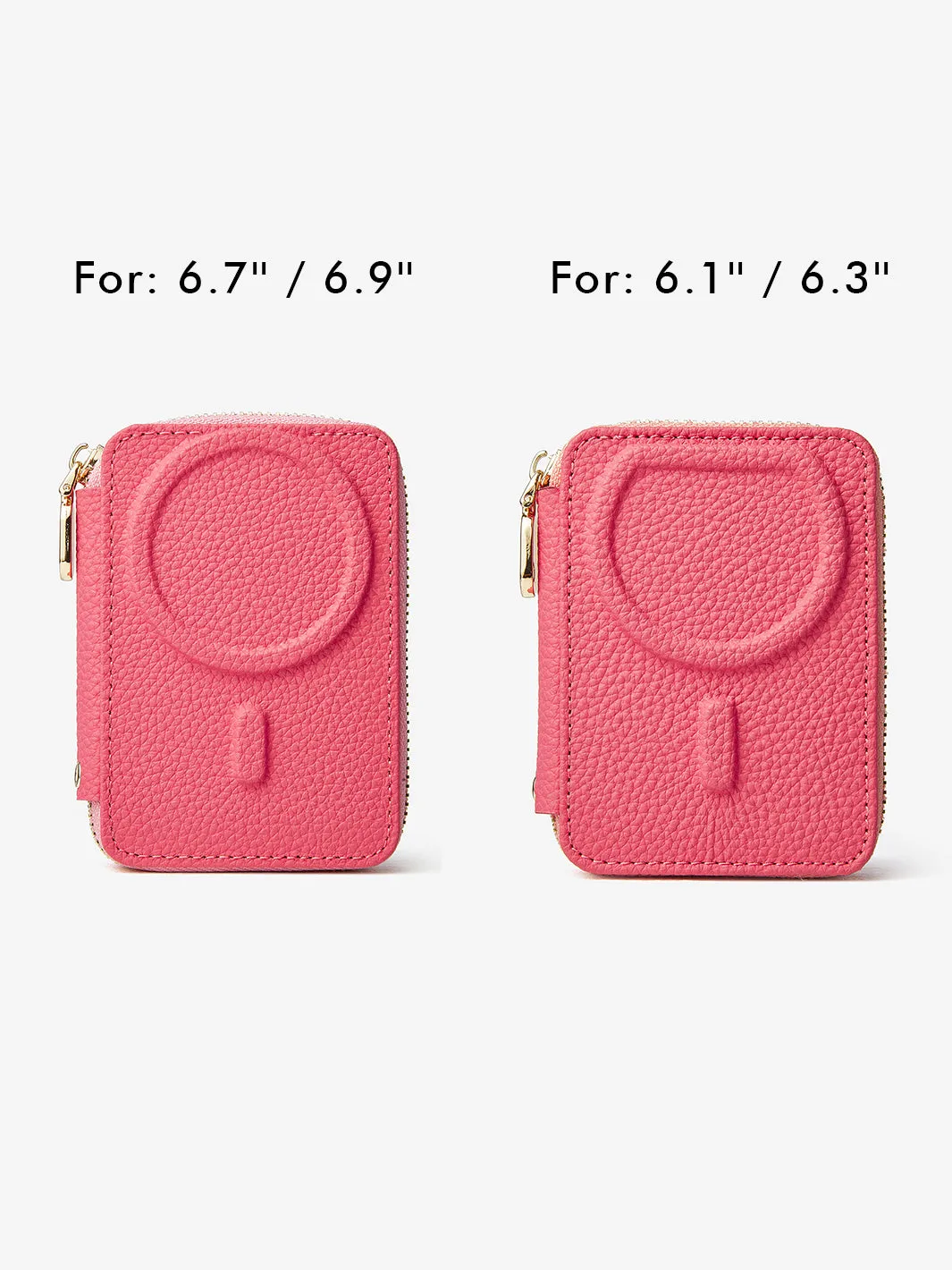 Unique Design Set- Detachable Wireless Charging Crossbody Wallet Phone Case Round Pouch Set