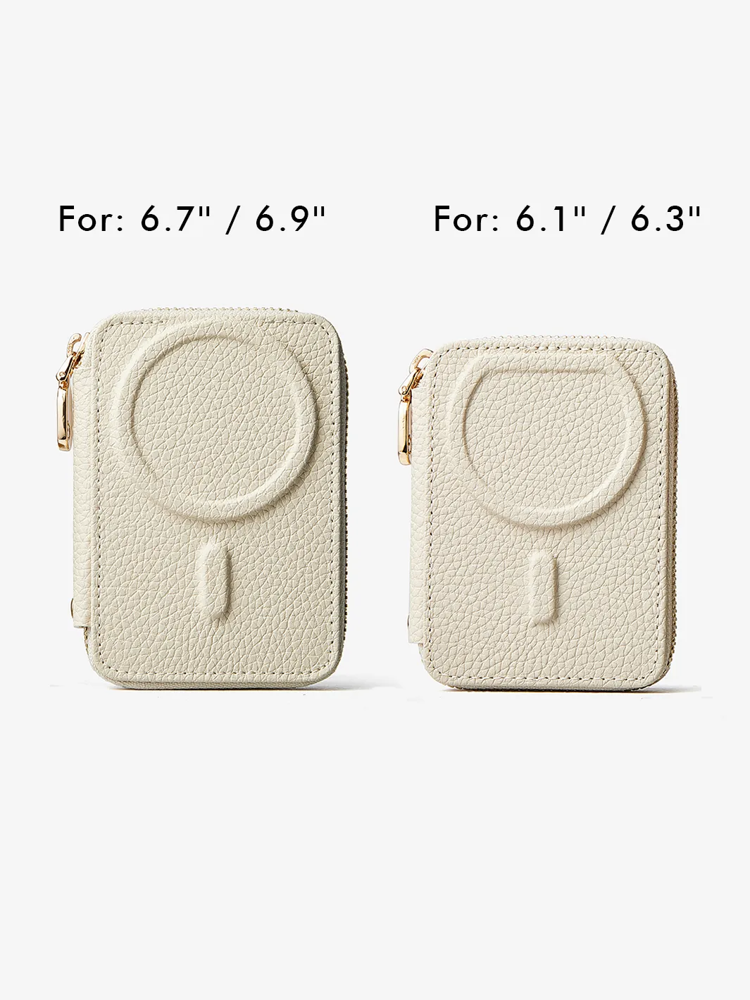 Unique Design Set- Detachable Wireless Charging Crossbody Wallet Phone Case Round Pouch Set