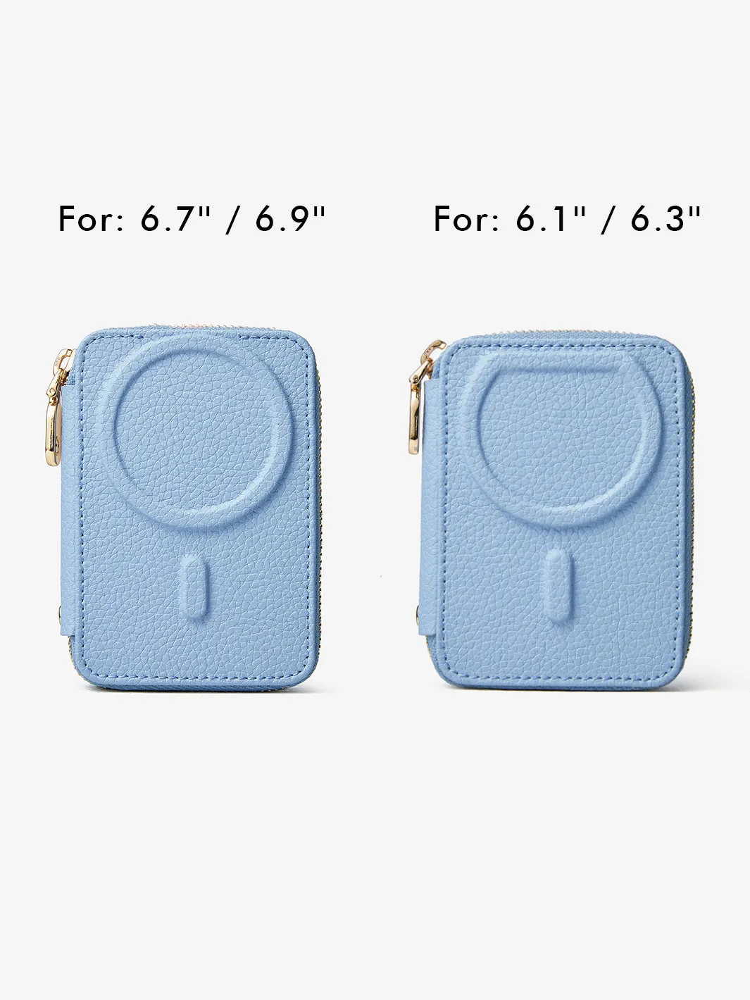 Unique Design Set- Detachable Wireless Charging Crossbody Wallet Phone Case Round Pouch Set