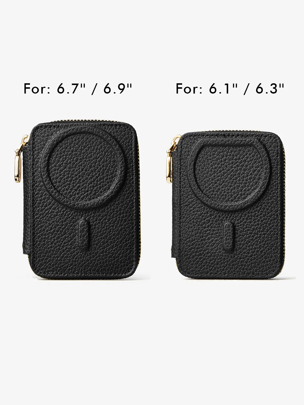 Unique Design Set- Detachable Wireless Charging Crossbody Wallet Phone Case Round Pouch Set