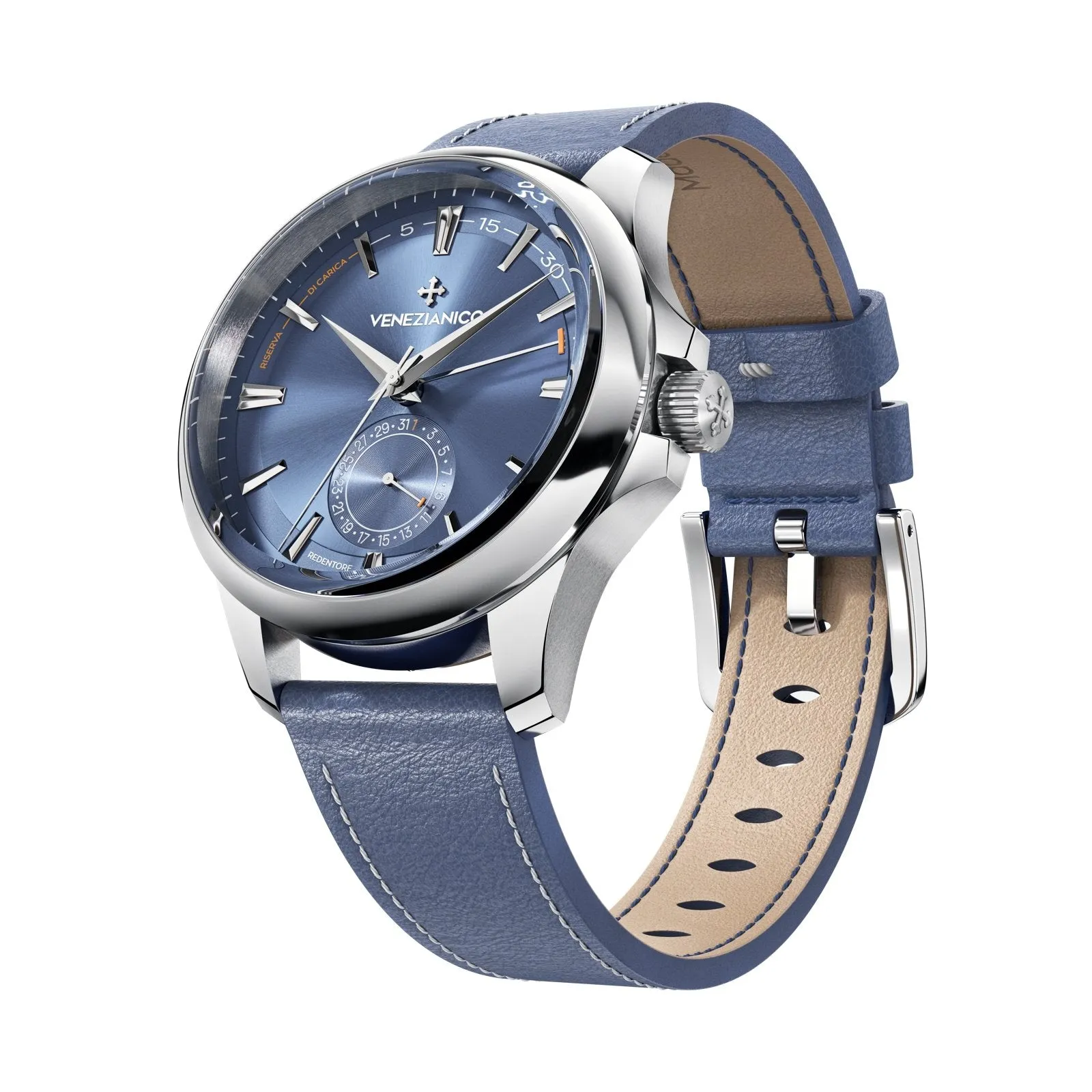 Venezianico Automatic Watch Redentore Riserva di Carica Blue Leather 1321502