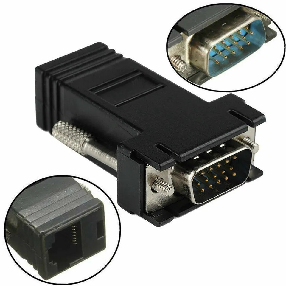 Vga To Cat5 Cat6 Rj45 Network Adapter