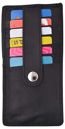 Women's Genuine Leather Slim Stacker Card Case Protection Wallet by Marshal