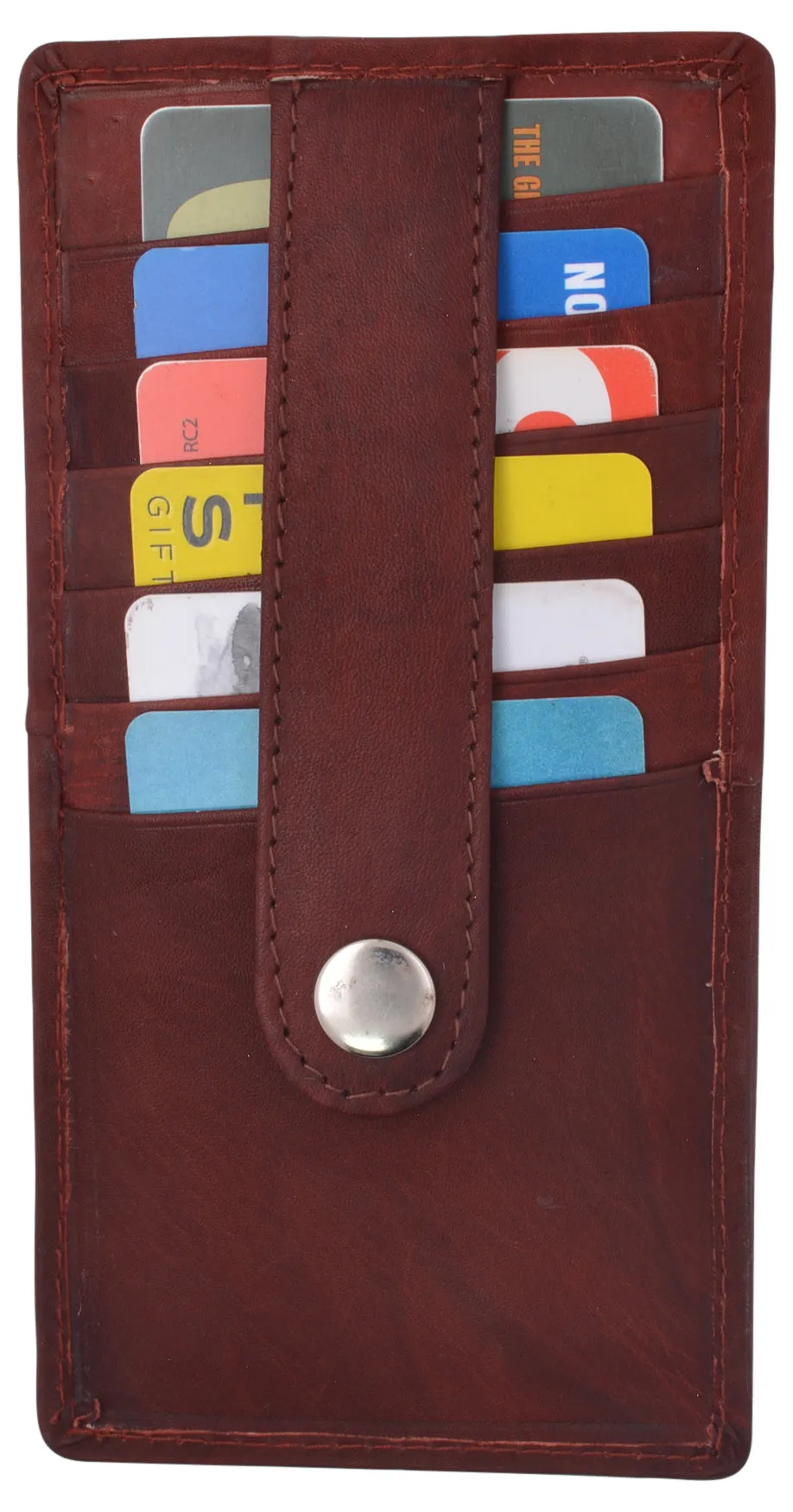 Women's Genuine Leather Slim Stacker Card Case Protection Wallet by Marshal