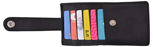 Women's Genuine Leather Slim Stacker Card Case Protection Wallet by Marshal