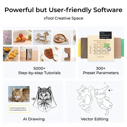 xTool S1: 20W/40W Enclosed Diode Laser Cutter (with Honeycomb and Air Assist)