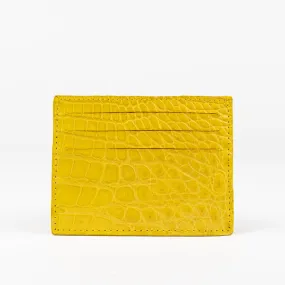 Yellow Genuine Crocodile Skin Credit Card Case