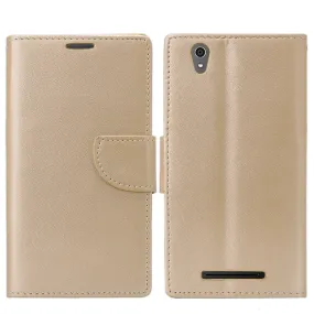 ZTE ZMAX Case, Wrist Strap Magnetic Fold[Kickstand] Pu Leather Wallet Case with ID & Credit Card Slots for ZTE ZMAX - Rose Gold